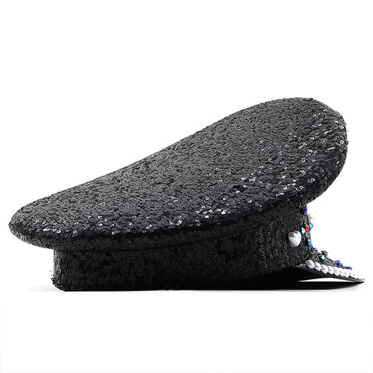 Gorra de Ala Ancha con Lentejuelas - Visor Diamond para Escenario y Presentaciones - Image 21