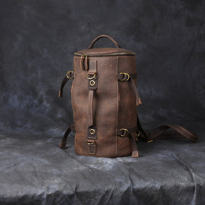 Mochila de Cuero Genuino Crazy Horse para Hombre - Gran Capacidad - Image 24