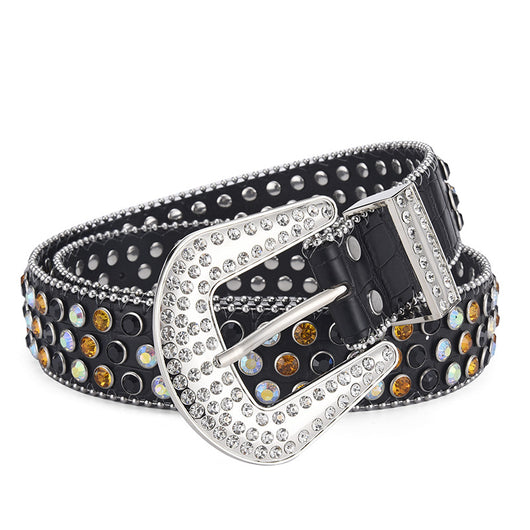 Cinturón Punk Rock Unisex con Remaches y Cristales Brillantes - Image 21