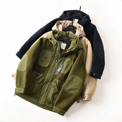 Chaqueta Acolchada Suelta de Polar Grueso Multicolor para Hombre - Image 16