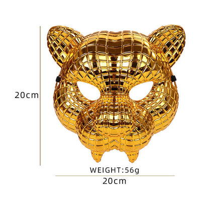 Máscara de Leopardo Dorado Halloween - Accesorios de Leopardo y Tigre para Fiestas y Performances - Image 3