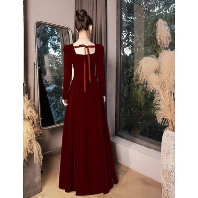 Vestido Largo de Noche Estilo Francés con Manga Larga para Mujer - Image 16