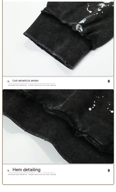 Suéter Vintage de Punto Americano con Detalles de Salpicadura de Tinta - Image 14