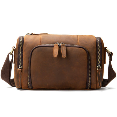 Bolso Bandolera Cuero Crazy Horse Gran Capacidad - Image 9