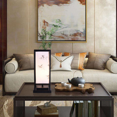 Lámpara de Escritorio LED Zen Bambú Estilo Chino Antiguo con Tres Colores