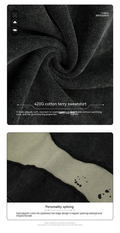 Suéter Vintage de Punto Americano con Detalles de Salpicadura de Tinta - Image 25
