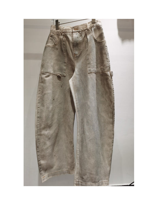 Jeans Anchos Desgastados con Estampado de Tinta Salpicada - Estilo Holgado y Moderno - Image 9
