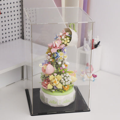 Caja de Música Decorativa con Bloques de Construcción Luminosos y Flores - Image 10