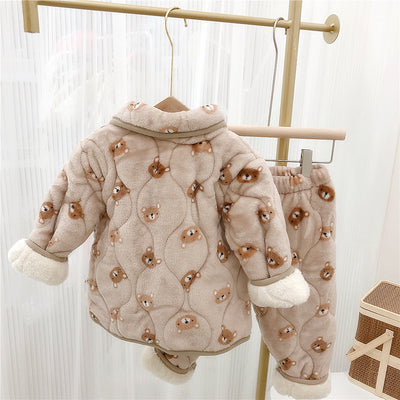 Pijama Infantil de Forro Polar Coral Grueso de Tres Capas - Image 12