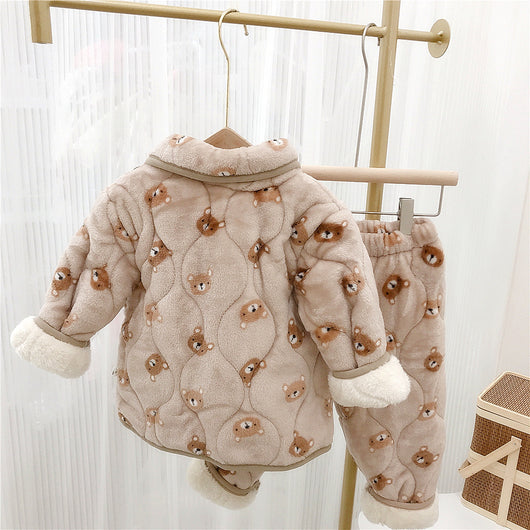 Pijama Infantil de Forro Polar Coral Grueso de Tres Capas - Image 12