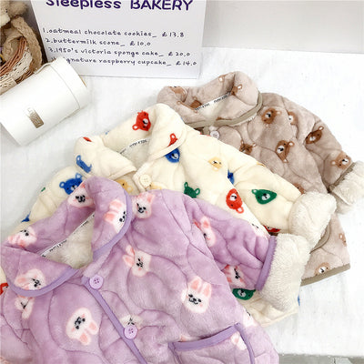 Pijama Infantil de Forro Polar Coral Grueso de Tres Capas - Image 14