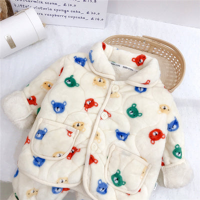 Pijama Infantil de Forro Polar Coral Grueso de Tres Capas - Image 16