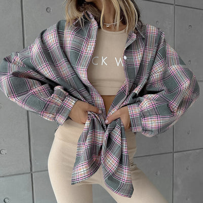 Camisa Cuadriculada 100% Algodón para Mujer - Image 8