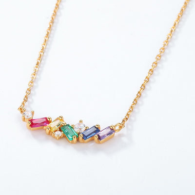 Collar de Plata 925 Arcoíris Lujo Japonés con Caramelos - Image 3