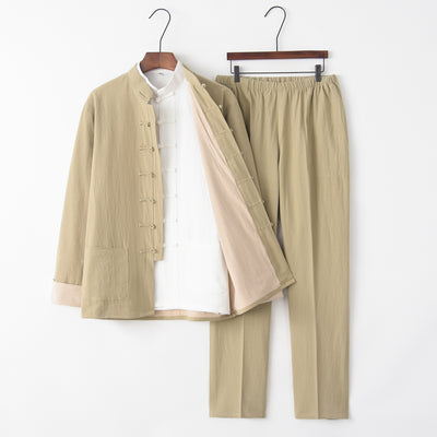 Traje Tres Piezas Slim Fit en Algodón y Lino para Hombre - Image 14