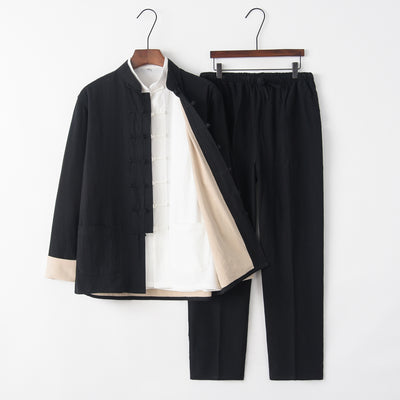 Traje Tres Piezas Slim Fit en Algodón y Lino para Hombre - Image 15