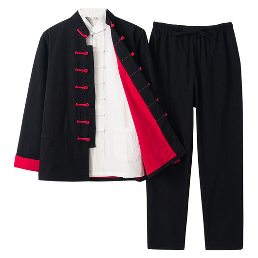 Traje Tres Piezas Slim Fit en Algodón y Lino para Hombre - Image 18