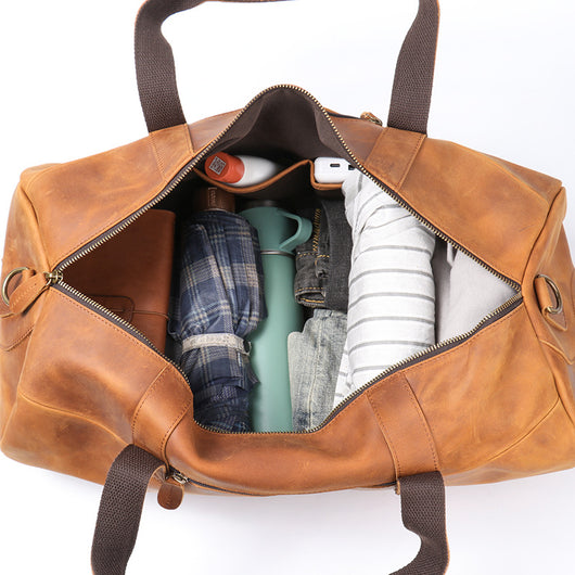 Bolsa de Viaje Portátil en Cuero Genuino para Hombre - Image 10