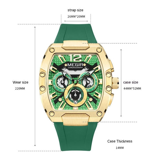 Reloj Deportivo Multifunción Estilo Barril de Vino para Hombre - Image 6