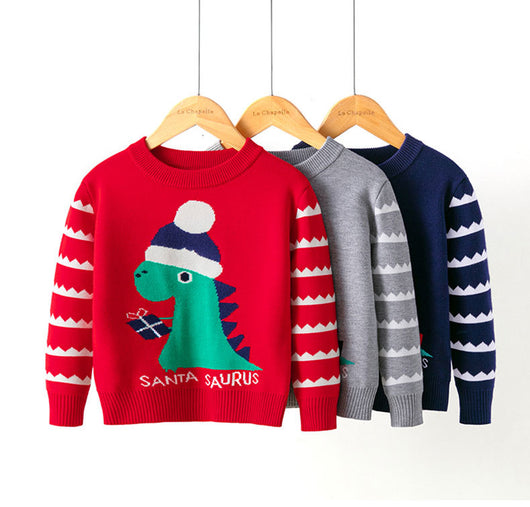 Suéter Navideño de Dinosaurio para Bebé Niño - Diseño Cartoon Otoño Invierno - Image 8