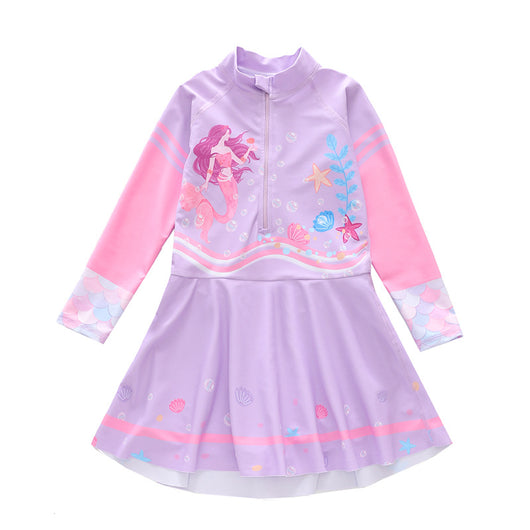 Traje de Baño Infantil Estilo Vestido con Mangas Largas - Image 28