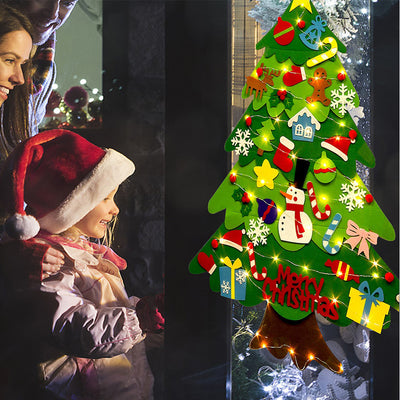 Árbol de Navidad DIY de Fieltro Infantil con Luces LED - Image 19