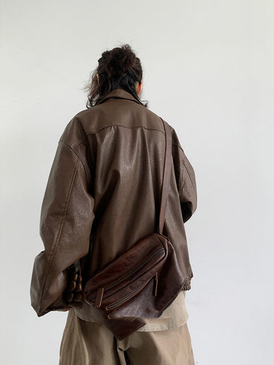 Chaqueta de Cuero PU Vintage Japonesa para Motocicleta - Image 11