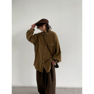 Camisa Retro Japonesa a Rayas Estilo Universitario - Image 11