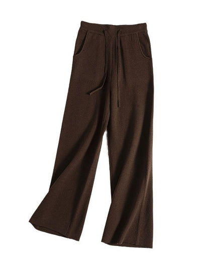 Pantalón Ancho de Cintura Alta con Cordón en Lana Suave y Textura Esponjosa - Image 22