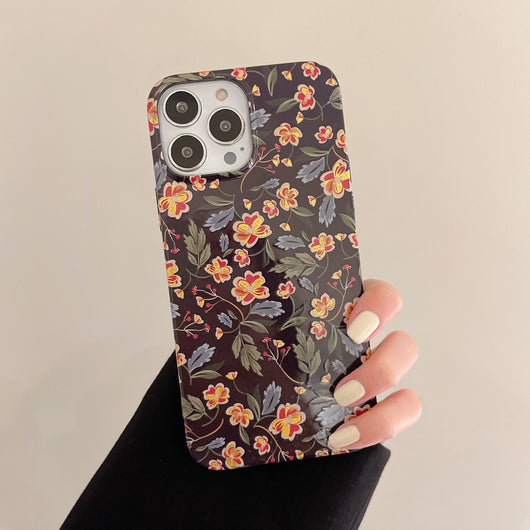 Funda para Teléfono con Diseño de Campanas Eólicas y Flores - Doble Película PC Resistente a Caídas