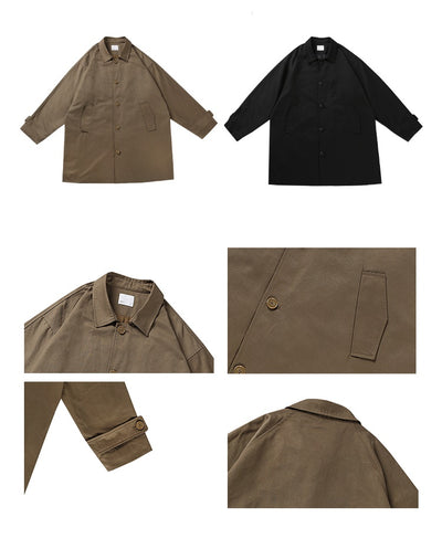 Abrigo Retro Japonés Oversize Unisex de Botón Simple - Image 7