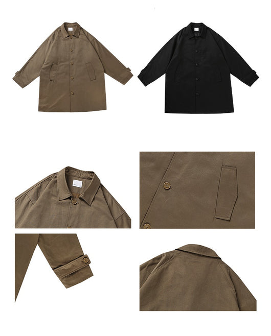 Abrigo Retro Japonés Oversize Unisex de Botón Simple - Image 7