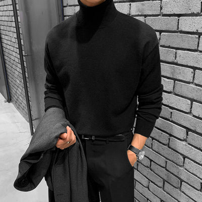 Suéter Cuello Mock Básico Versátil para Hombre - Image 18