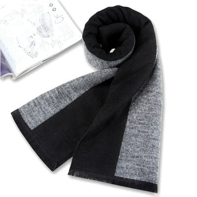 Bufanda de Invierno Rayada en Cashmira Artificial para Hombre - Image 42