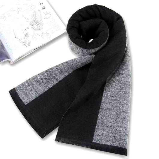 Bufanda de Invierno Rayada en Cashmira Artificial para Hombre - Image 42
