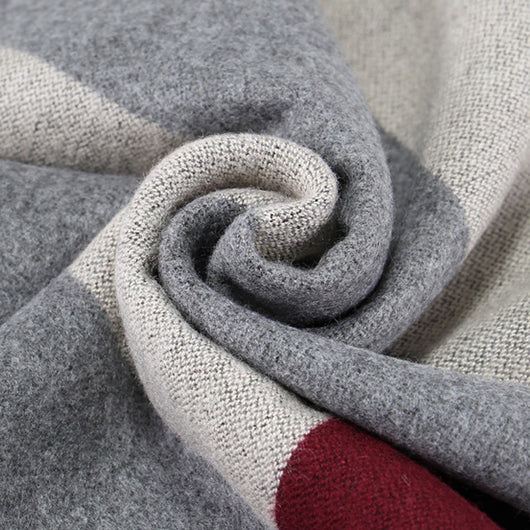 Bufanda de Invierno Rayada en Cashmira Artificial para Hombre - Image 44