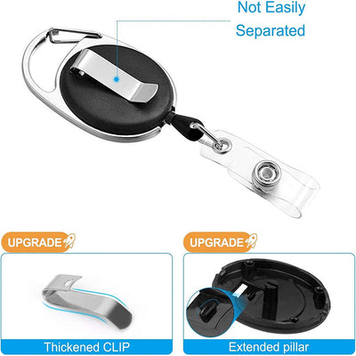 Portacédula Retráctil Negro con Clip de Seguridad - Image 13