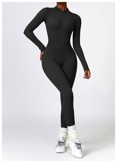 Jumpsuit Deportivo de Yoga Manga Larga con Cierre y Control Abdominal - Image 11