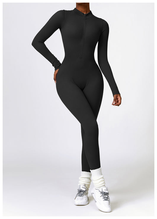 Jumpsuit Deportivo de Yoga Manga Larga con Cierre y Control Abdominal - Image 11