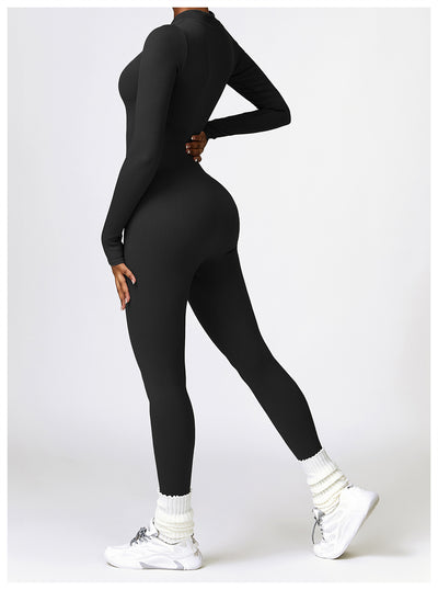 Jumpsuit Deportivo de Yoga Manga Larga con Cierre y Control Abdominal - Image 12