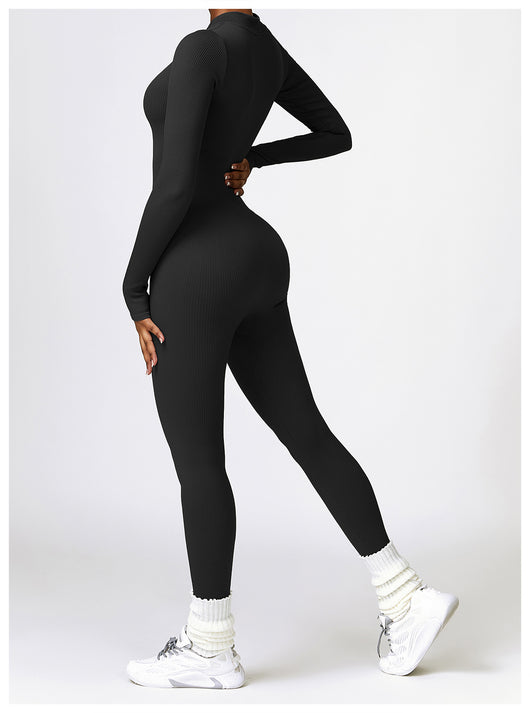 Jumpsuit Deportivo de Yoga Manga Larga con Cierre y Control Abdominal - Image 12