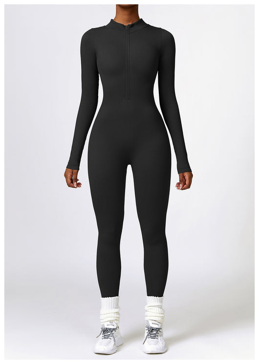 Jumpsuit Deportivo de Yoga Manga Larga con Cierre y Control Abdominal - Image 13