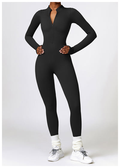 Jumpsuit Deportivo de Yoga Manga Larga con Cierre y Control Abdominal - Image 14