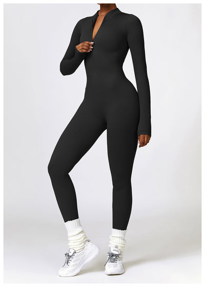 Jumpsuit Deportivo de Yoga Manga Larga con Cierre y Control Abdominal - Image 18