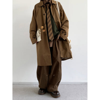 Corbata Retro Japonesa a Rayas Khaki - Estilo Universitario Versátil - Image 7