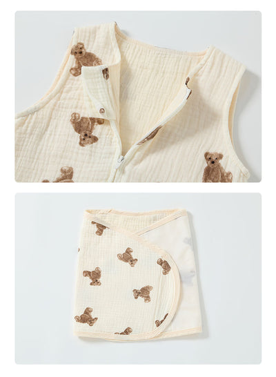 Saco de Dormir Bebé Algodón Gasa 4 Capas con Faja Antisobresaltos - Image 24
