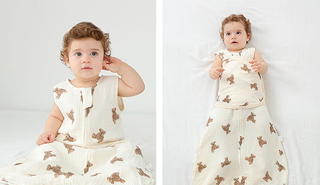 Saco de Dormir Bebé Algodón Gasa 4 Capas con Faja Antisobresaltos - Image 25