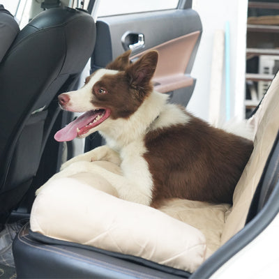 Cama Trasera para Perros en Auto - Colchoneta Khaki Impermeable - Image 10