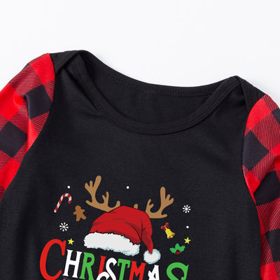 Man wearing a Christmas pajama set with a black long-sleeve top and red and black buffalo plaid pants. - Image 35