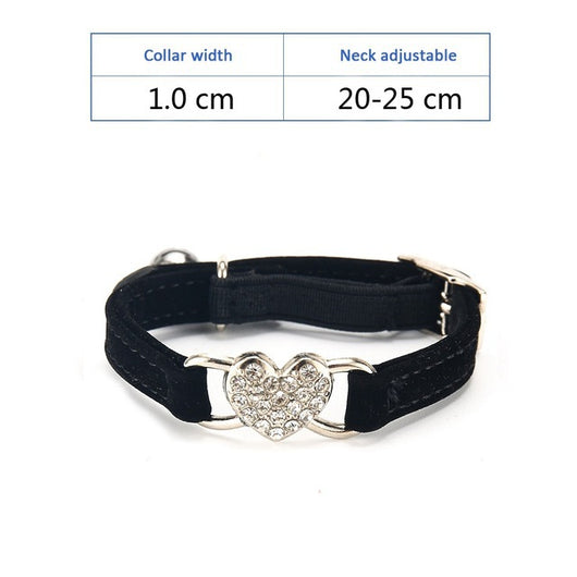 Collar Ajustable de Felpa para Perro y Gato con Diamante de Agua y Cascabel - Image 10